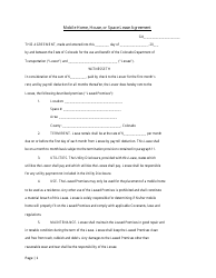 Mobile Home, House, or Space Lease Agreement Form - Colorado