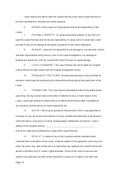 Mobile Home, House, or Space Lease Agreement Form - Colorado, Page 2