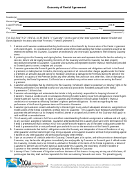 Document preview: Guaranty of Rental Agreement Template - San Diego County Apartment Association - San Diego County, California