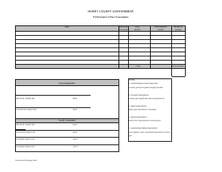 Document preview: Performance Plan Evaluation - Horry County, South Carolina