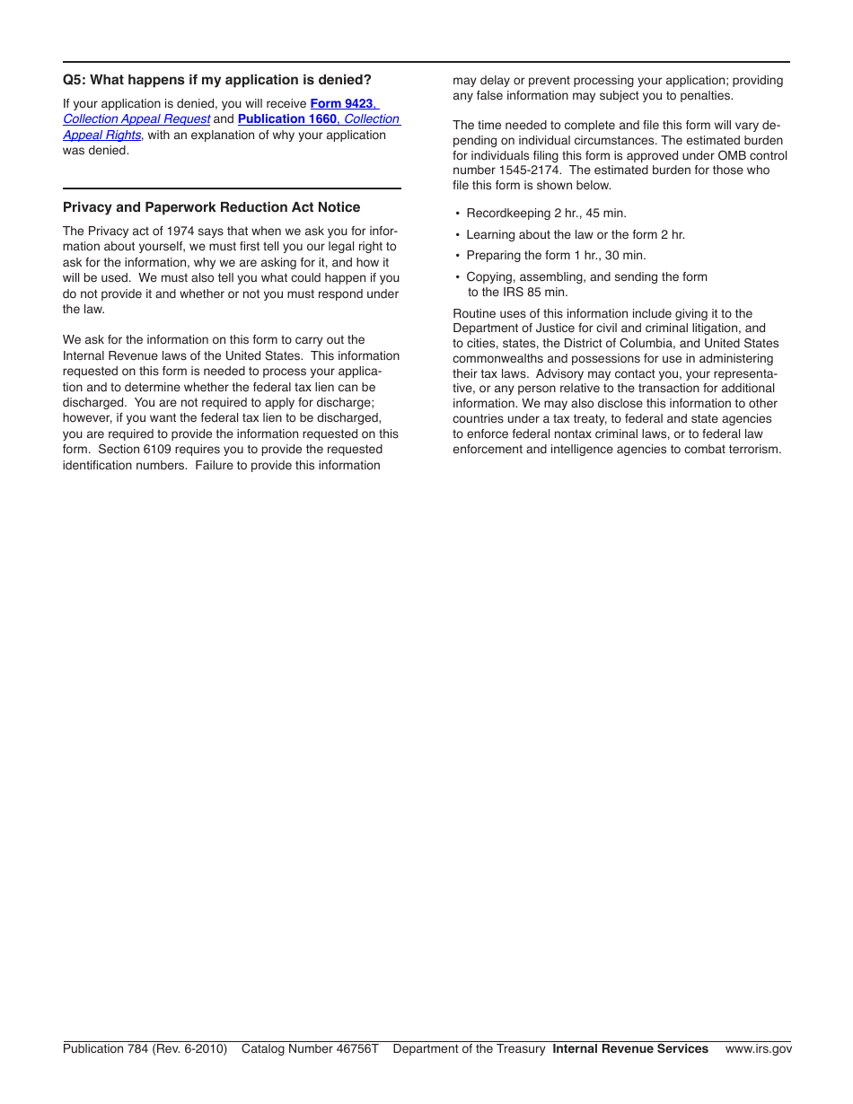 IRS Form 14134 Application for Certificate of Subordination of Federal Tax Lien, Page 4