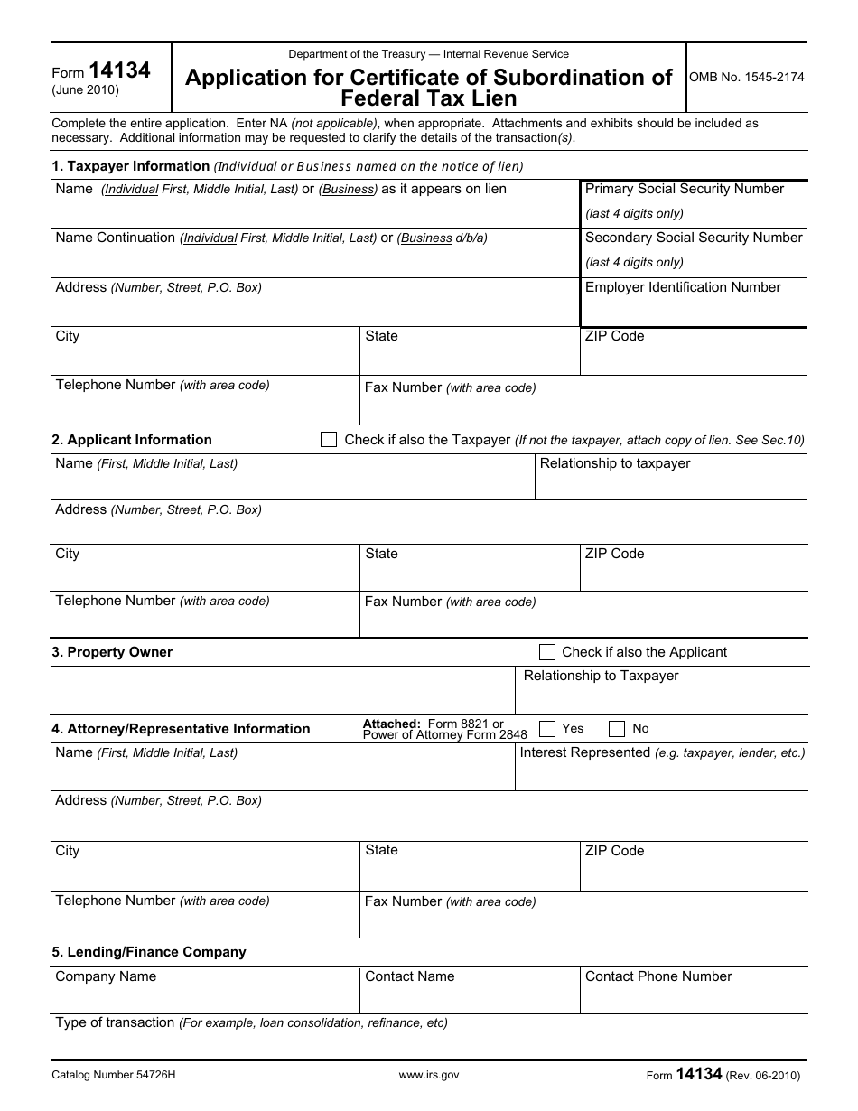 IRS Form 14134 - Fill Out, Sign Online and Download Fillable PDF ...