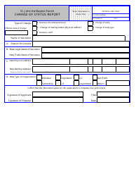 Document preview: Change of Status Report Form - St. John the Baptist Parish