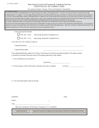 Document preview: Form C-152 Certificate of Correction - New Jersey