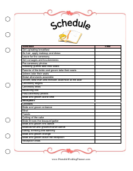 Document preview: Wedding Day Schedule Template