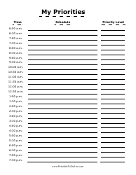 Document preview: Daily Priorities Schedule Template