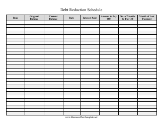 Document preview: Debt Reduction Schedule Template