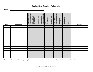 Document preview: Medication Dosing Schedule Template