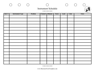 Document preview: Instrument Schedule Template