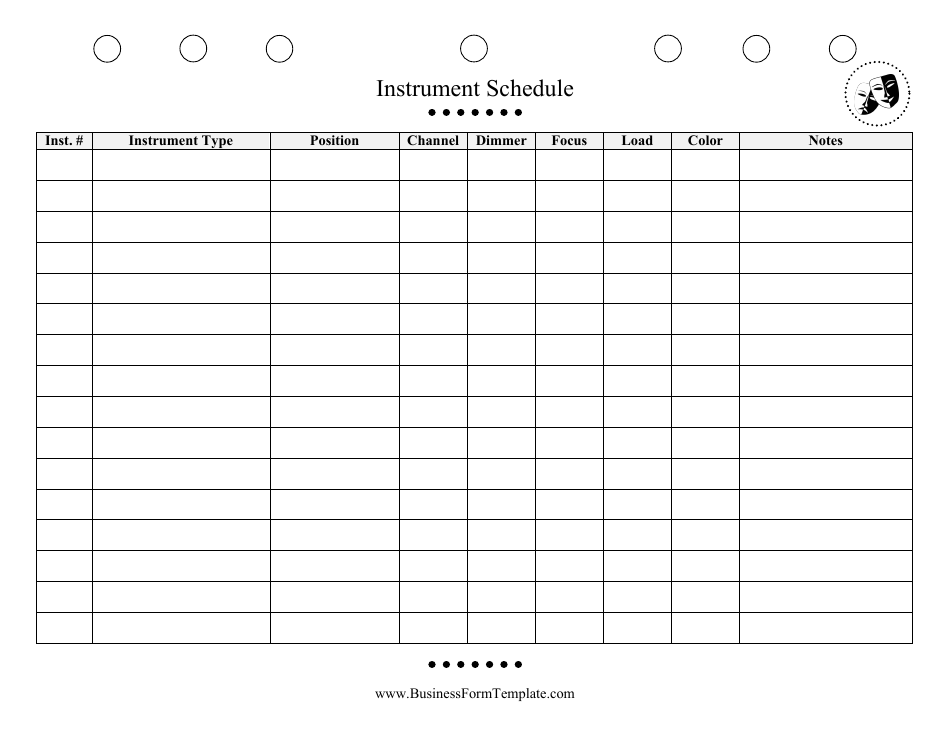 Instrument Schedule Template - Customize and Organize Your Schedule