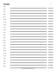 &quot;Thursday Hourly Planner Template&quot;