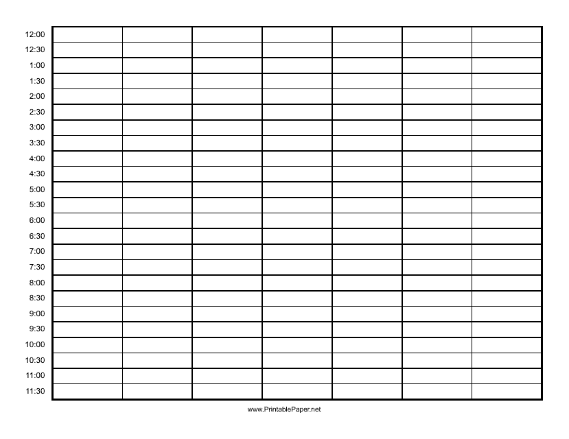 Hourly Schedule Template – Free Printable Daily Hourly Planner