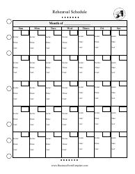 Document preview: Rehearsal Schedule Monthly Template