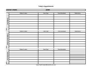 Document preview: Today's Appointment Schedule Template