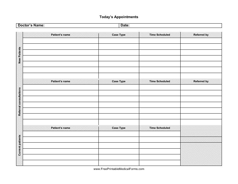 Today s Appointment Schedule Template Download Printable PDF 