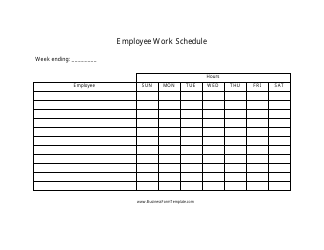 &quot;Employee Work Schedule Template&quot;