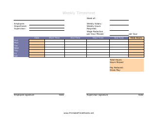 &quot;Weekly Timesheet Template&quot;