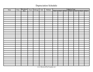 Document preview: Depreciation Schedule Template