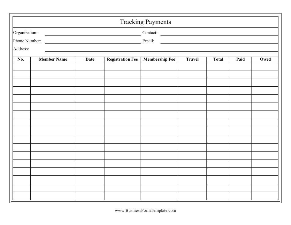 Tracking Payments Template Image Preview