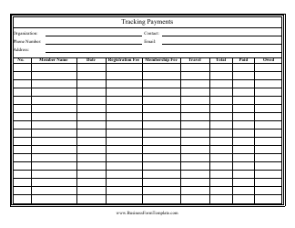Tracking Payments Template