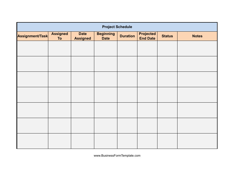 Project Schedule Template - Blue and Beige