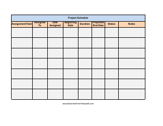 Document preview: Project Schedule Template - Blue and Beige