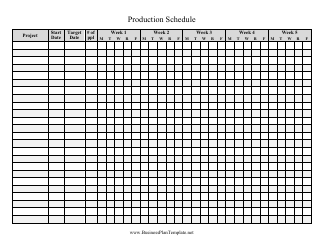 Document preview: Weekly Production Schedule Template