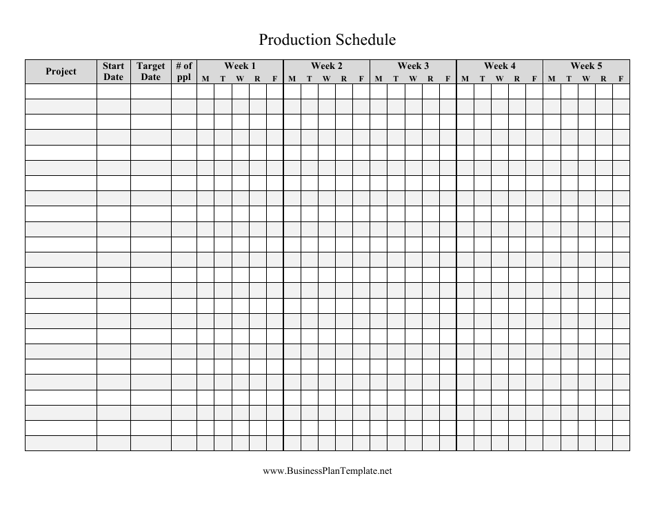 Weekly Production Schedule Template Download Printable Pdf Templateroller