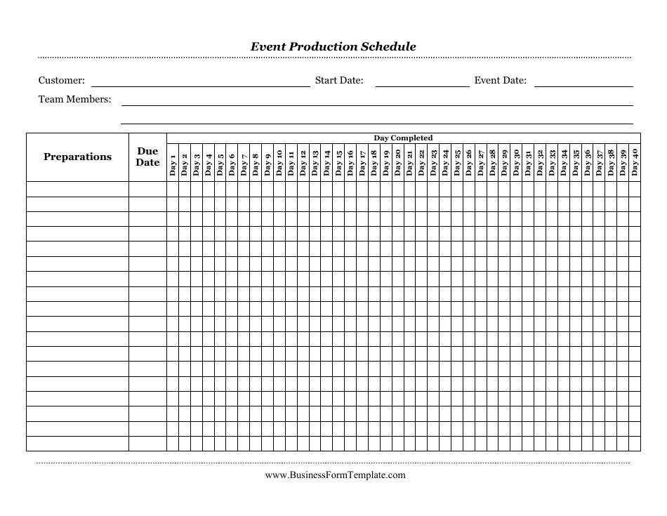 Event Production Schedule Template Powerpoint