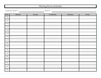 Document preview: Meeting Room Schedule Template