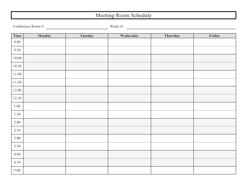Meeting Room Schedule Template Download Printable Pdf Templateroller Images