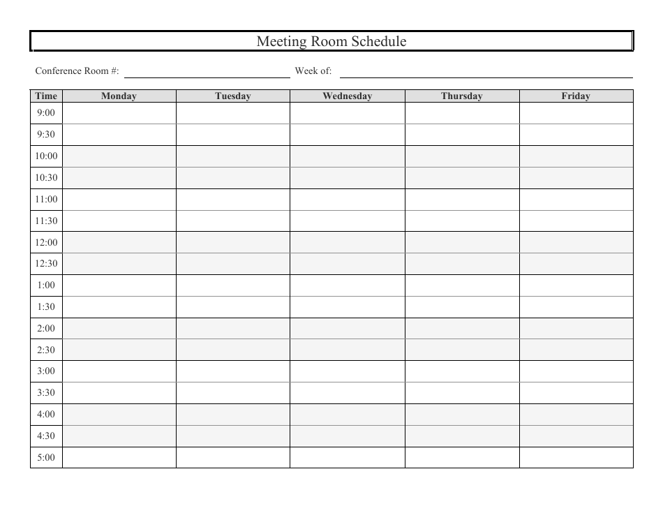 Meeting Room Schedule Template Download Printable PDF Templateroller