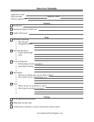 Document preview: Interview Schedule Template