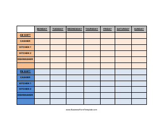 Document preview: Shift Schedule Template