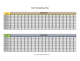 Staff Scheduling Plan Template