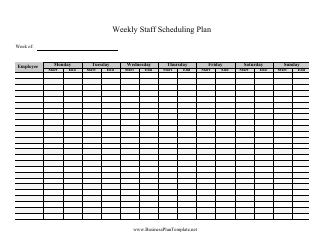 &quot;Weekly Staff Scheduling Plan Template&quot;