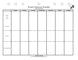 Document preview: Weekly Rehearsal Schedule Template