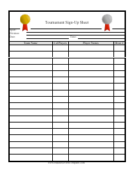 Document preview: Tournament Sign-Up Sheet Template - Big Table