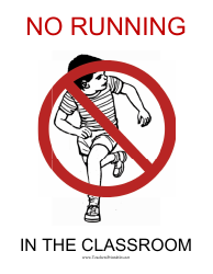 Document preview: No Running Sign Template