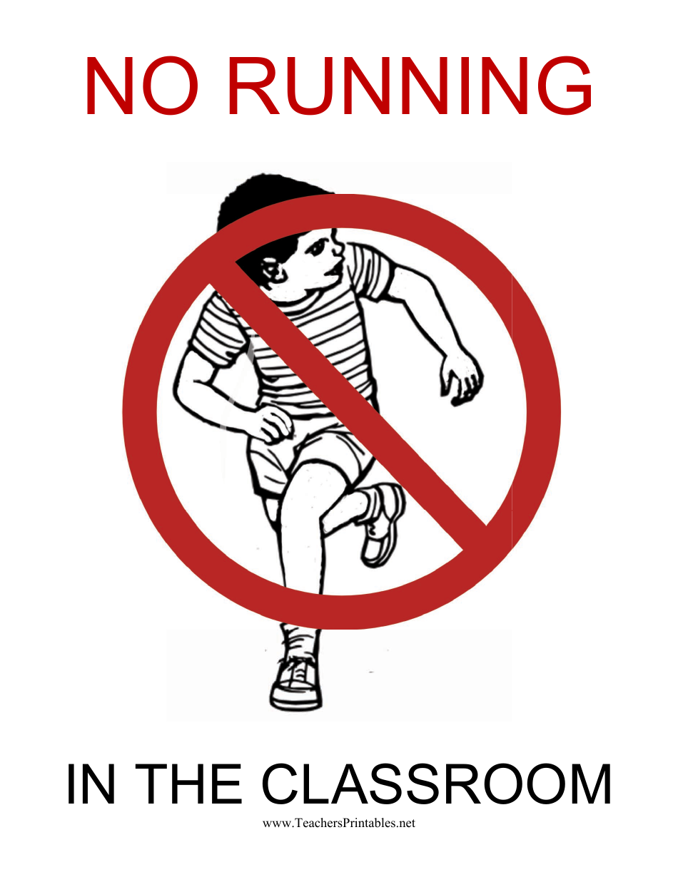 No Running Sign Template - Preview Image