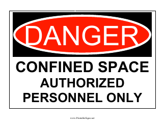 &quot;Confined Space Danger Sign Template&quot;