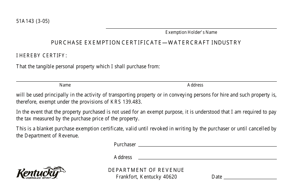Form 51A143  Printable Pdf