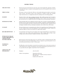 Form 72A138 Licensed Special Fuel Dealer&#039;s Monthly Report - Kentucky, Page 2