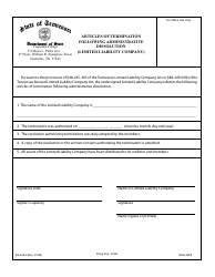 Document preview: Form SS-4243 Articles of Termination Following Administrative Dissolution (Limited Liability Company) - Tennessee