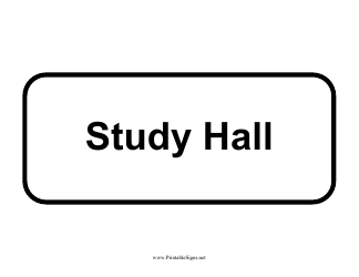 Document preview: Study Hall Sign Template