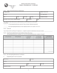 Form TMC-1 (SF51483) Tobacco Manufacturer Certificate - Indiana