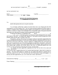 Document preview: Notice of Hearing - Publication - Kansas