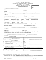 &quot;Building Permit Application Form&quot; - Washington County, Colorado