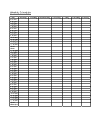 Document preview: Weekly Schedule Template - Small Table