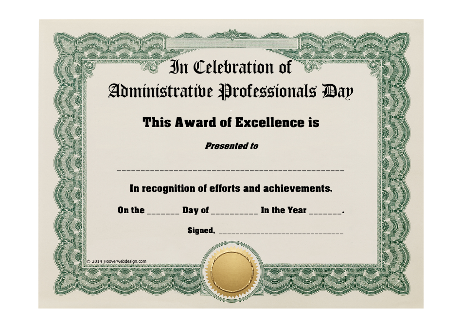 professional award certificate template